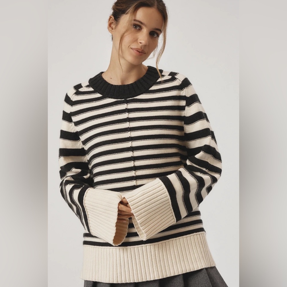 Anthropologie Maeve The Chandler Crew-Neck Relaxed Pullover Sweater